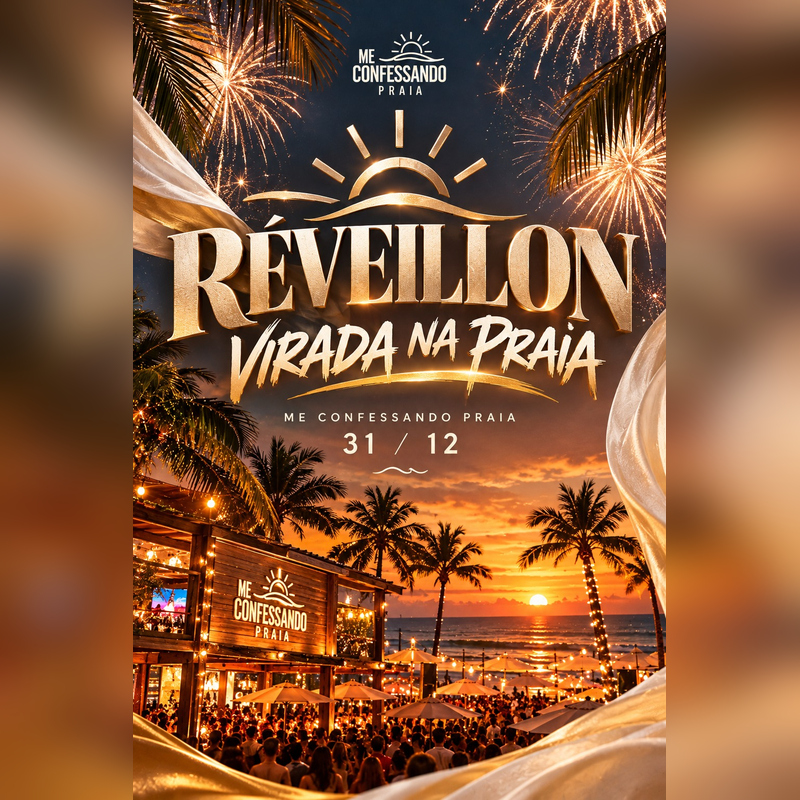 RÉVEILLON ME CONFESSANDO PRAIA 2027 – VIRADA NA PRAIA